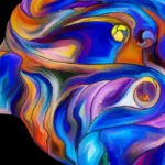 Abstract painting of a woman