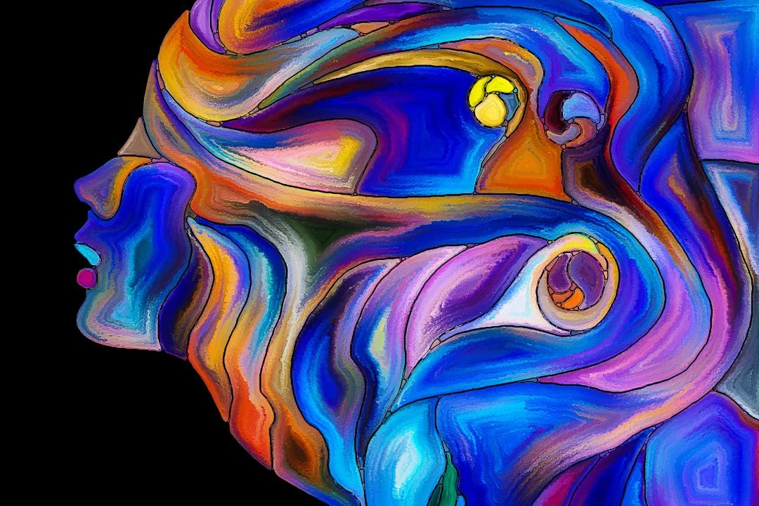 Abstract painting of a woman